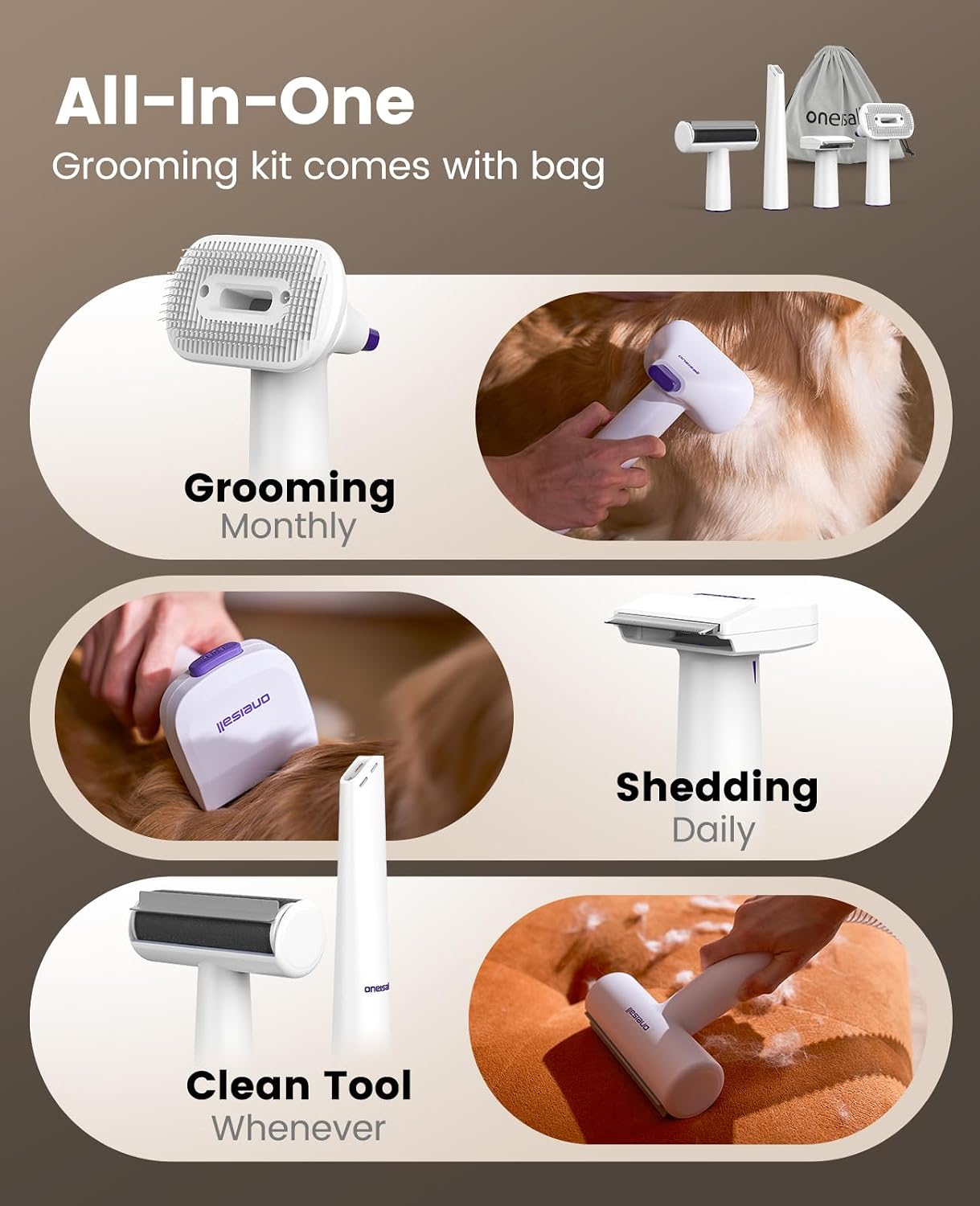 oneisall Hondenhaarstofzuiger  - Grooming Kit recensie en prijs